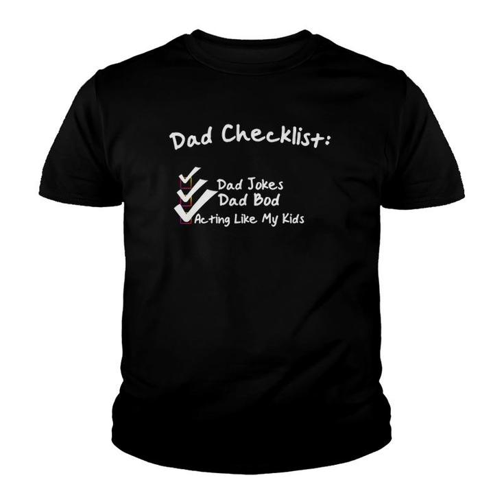 Mens Father's Day Checklist Youth T-shirt