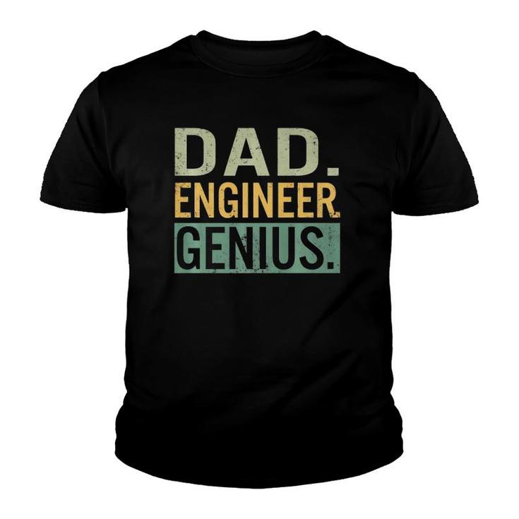 Mens Fathers Day Dad Engineer Genius Engineering Daddy Papa  Youth T-shirt