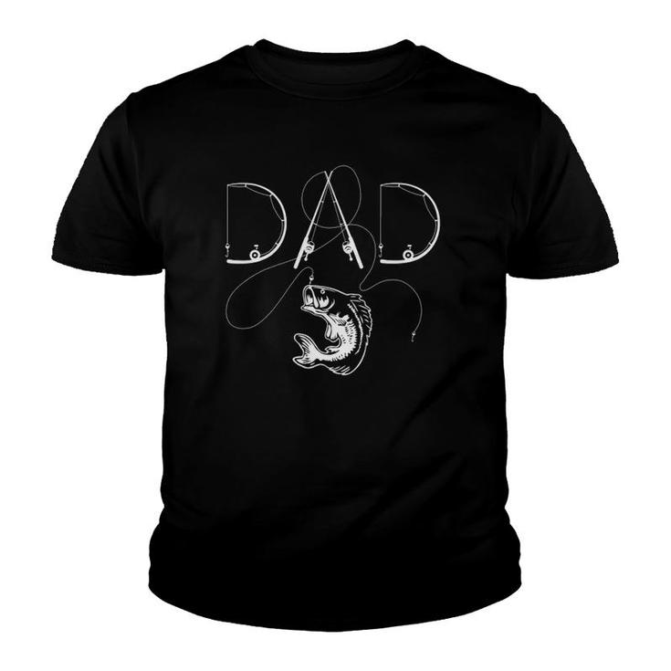 Mens Fisherman Dad Fishing Enthusiast Fish Lover Daddy Father Youth T-shirt