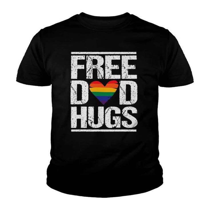 Mens Free Dad Hugs Lgbt Pride Stepfather Daddy Papa Youth T-shirt