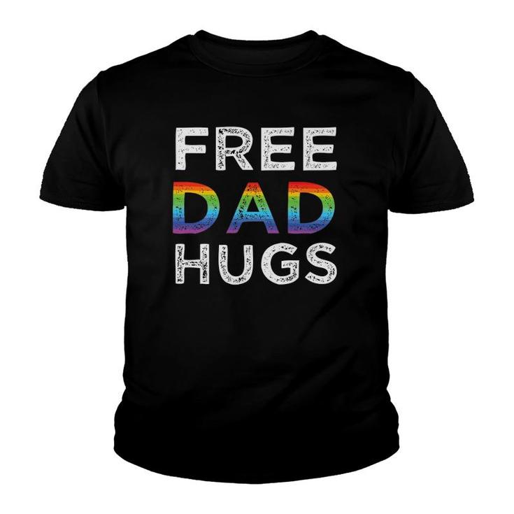 Mens Free Dad Hugs Lgbtq Pride Rainbow Youth T-shirt