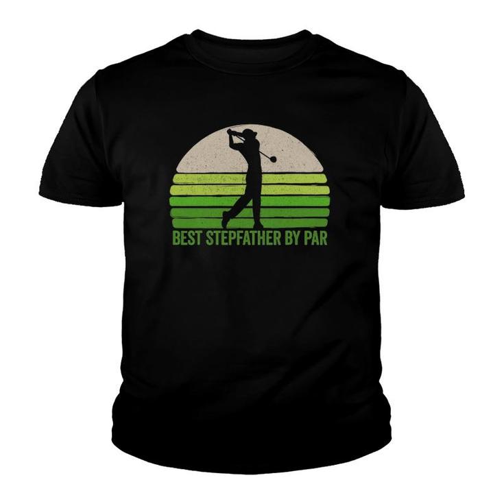 Mens Funny Best Stepdad By Par Golf Apparel Father's Day Vintage Youth T-shirt