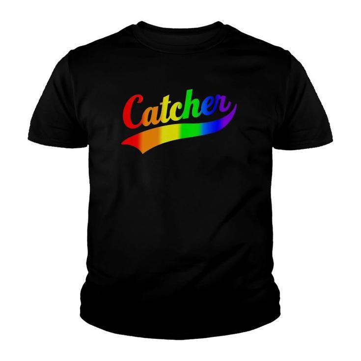 Mens Funny Catcher Rainbow Gay Pride  Youth T-shirt
