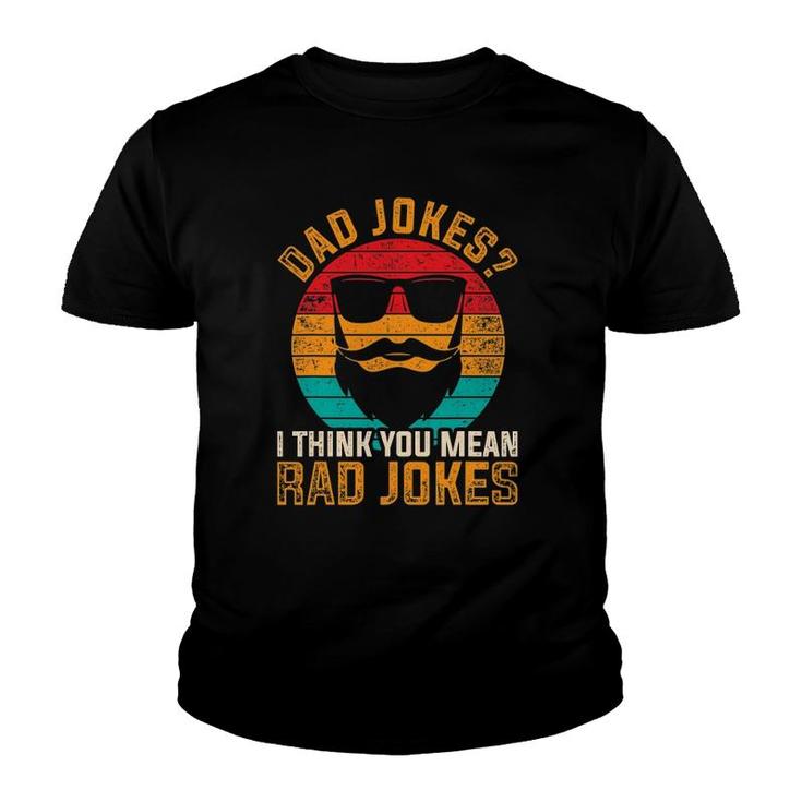 Mens Funny Daddy Puns Fathers Day Gift King Of Dad Jokes Youth T-shirt