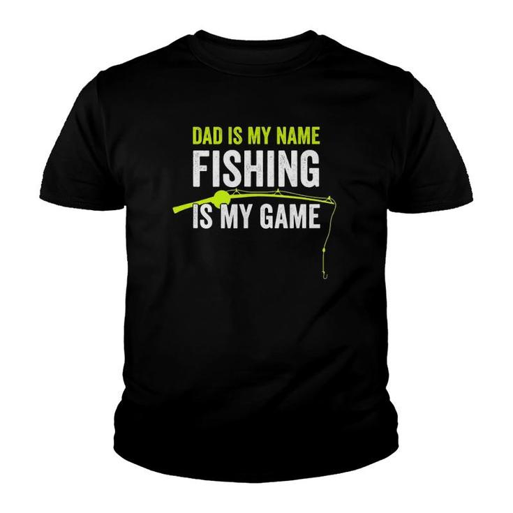 Mens Funny Fishing Gift For Dad Who Loves To Fish Fishing Pole  Youth T-shirt