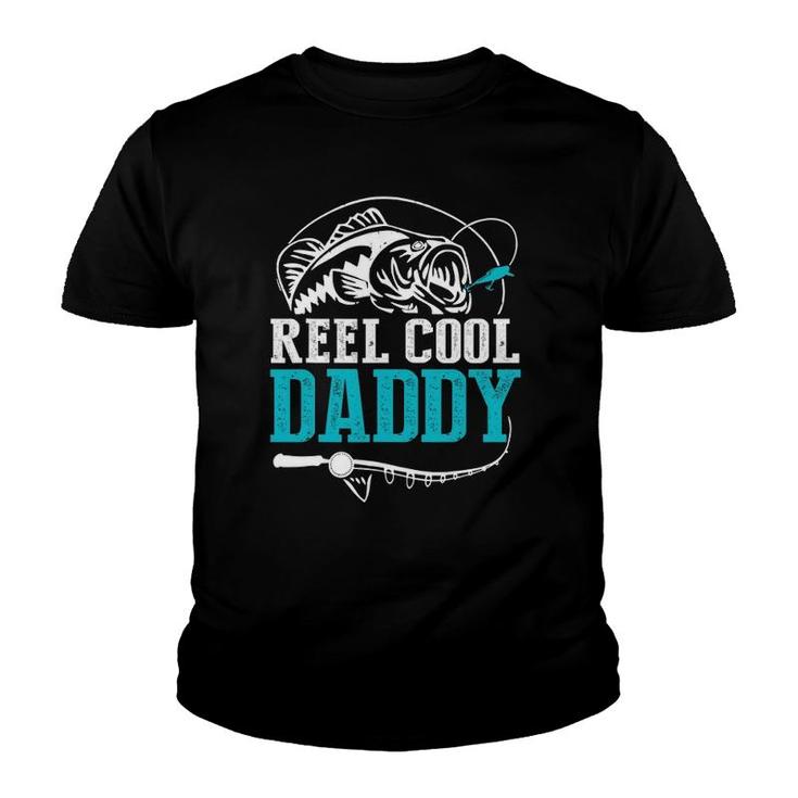 Mens Funny Fishing Tee Vintage Reel Cool Daddy Youth T-shirt