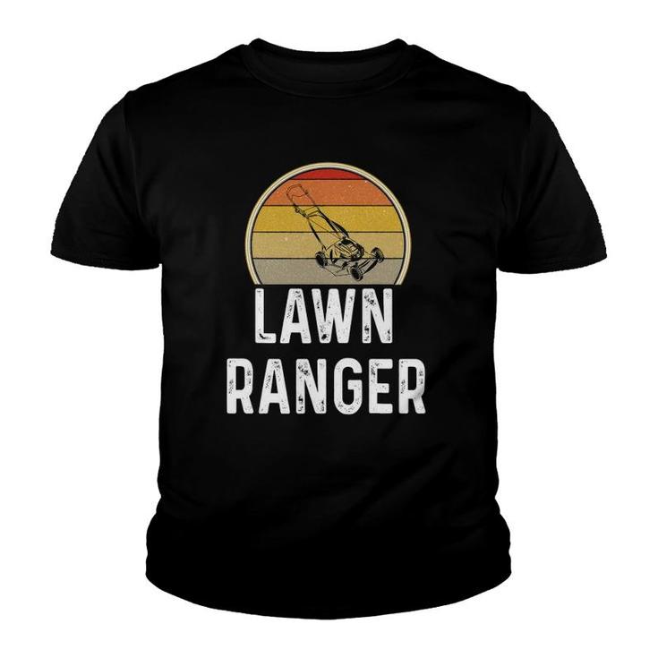 Mens Funny Lawn Ranger Mowing Grass Cutting Dad  Retro Gift Youth T-shirt