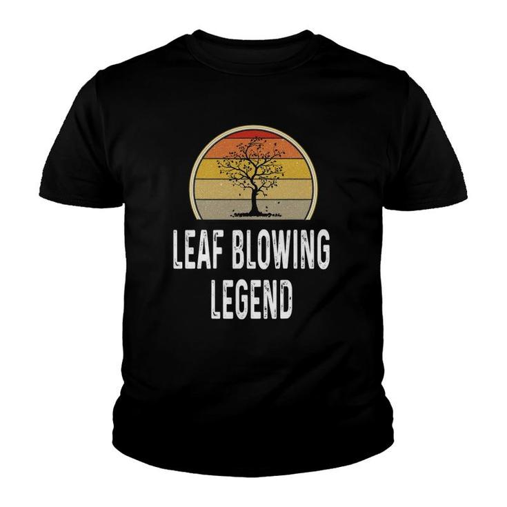 Mens Funny Leaf Blowing Legend Lawn Grass Cutting Dad Gif Youth T-shirt