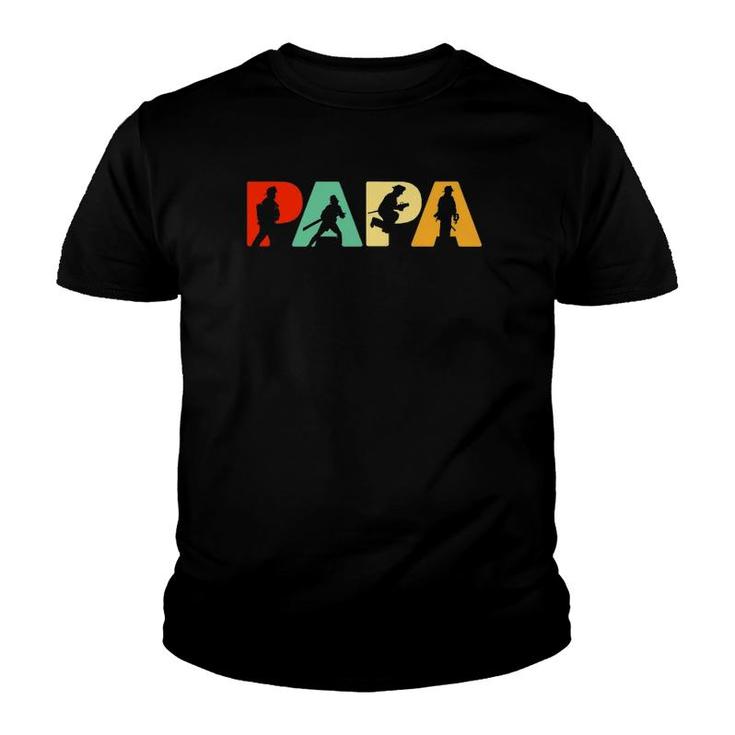 Mens Funny Papa Firefighter Father's Day Gift For Dad Youth T-shirt