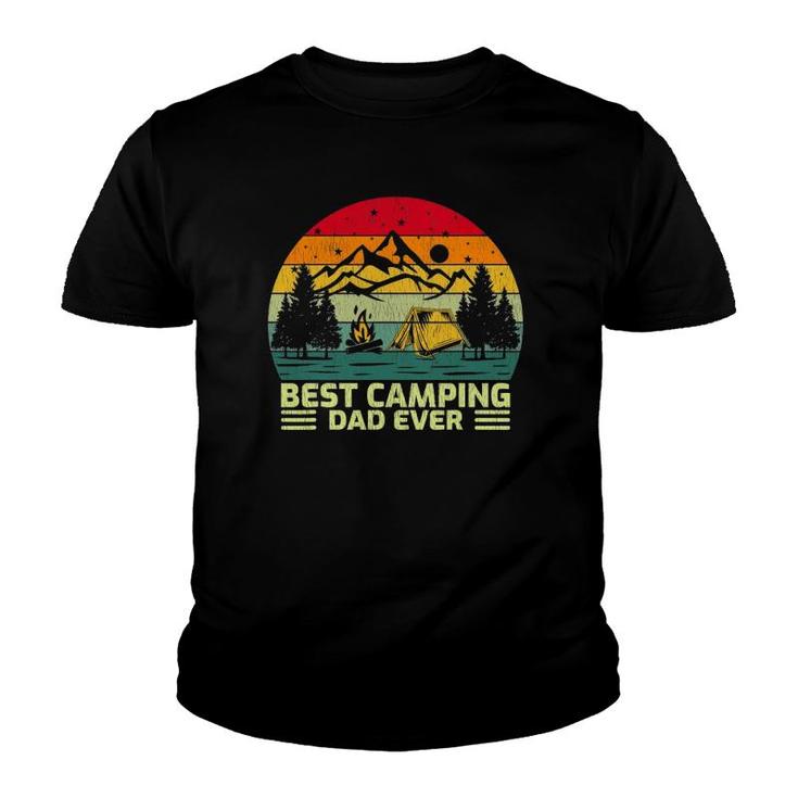 Mens Funny Vintage Best Camping Dad Ever Father's Day Youth T-shirt