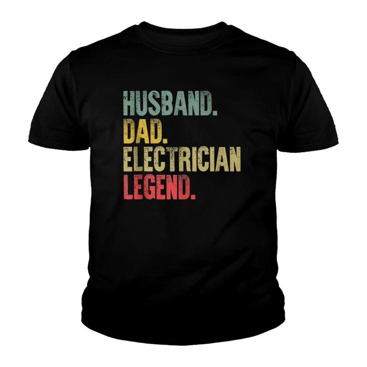 Mens Funny Vintage  Husband Dad Electrician Legend Retro Youth T-shirt