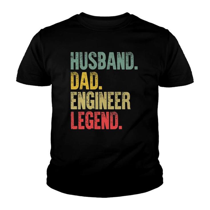 Mens Funny Vintage  Husband Dad Engineer Legend Retro Youth T-shirt