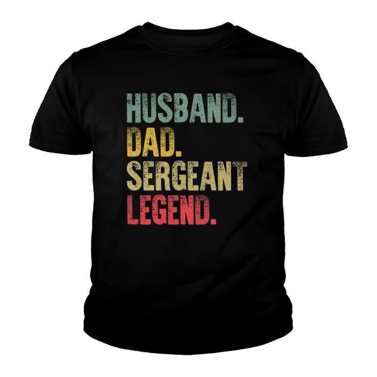 Mens Funny Vintage Husband Dad Sergeant Legend Retro Youth T-shirt