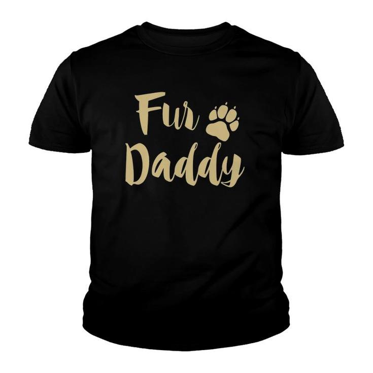 Mens Fur Daddy Paw Print Dog Lover Dad Gift Fathers Day Youth T-shirt