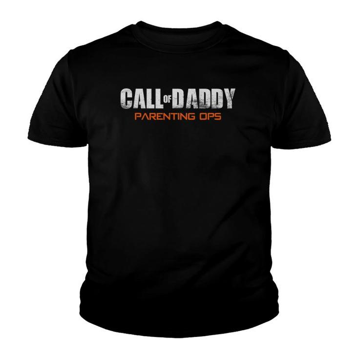 Mens Gamer Dad Call Of Daddy Parenting Ops Funny Father's Day Youth T-shirt