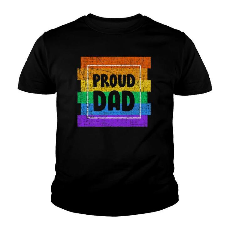 Mens Gay Pride Proud Dad Father Partner Lgbtq Youth T-shirt