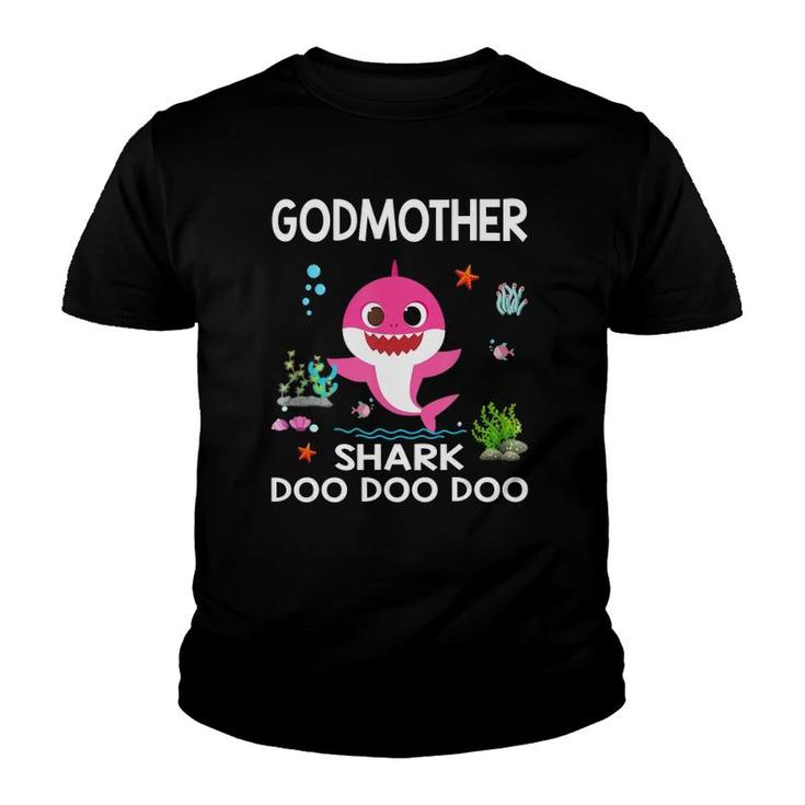 Mens Godmother Shark  Funny Mothers Day Gift For Kids Womens Youth T-shirt