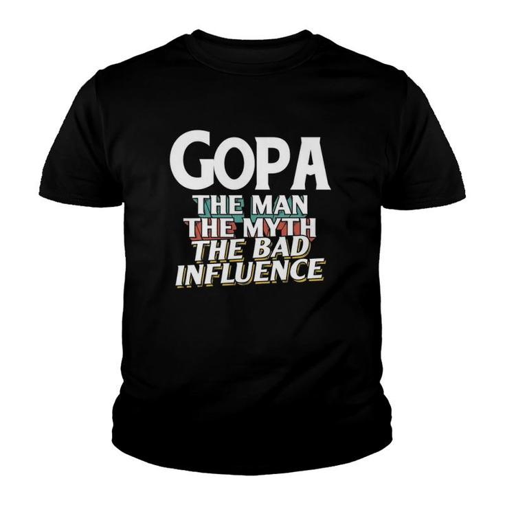 Mens Gopa Gift For The Man Myth Bad Influence Grandpa Youth T-shirt