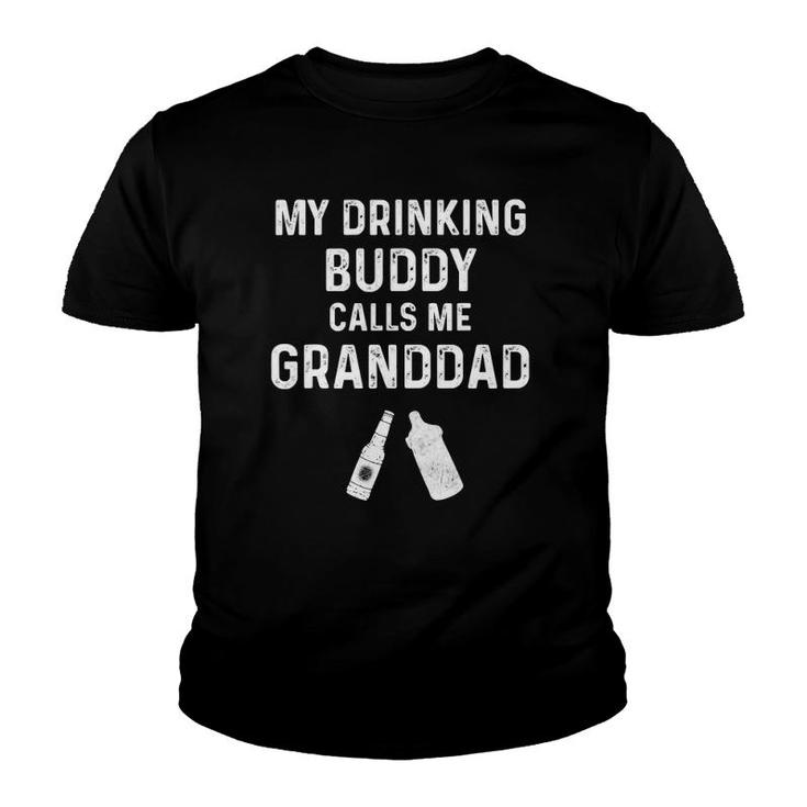 Mens Granddad Pregnancy Announcement Gifts My Drinking Buddy Youth T-shirt