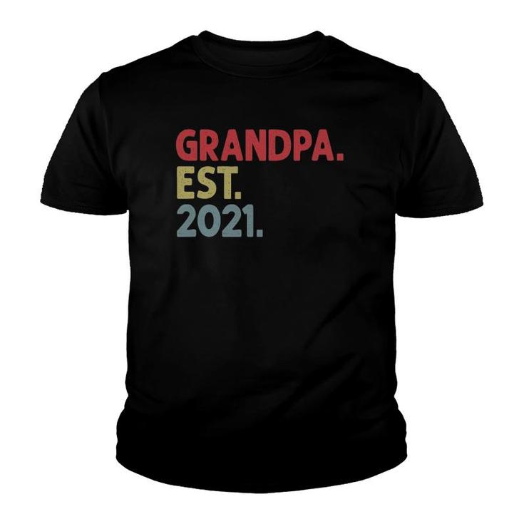 Mens Grandpa Est 2021 Gift For Grandfather To Be Established 2021 Ver2 Youth T-shirt
