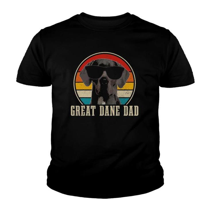 Mens Great Dane Dad Funny Dog Sunglasses Vintage Great Dane Youth T-shirt
