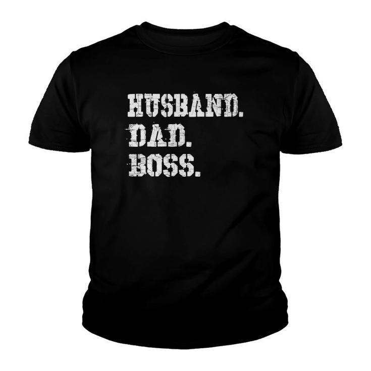 Mens Husband Dad Boss  Funny Father's Day Gift Tee Youth T-shirt