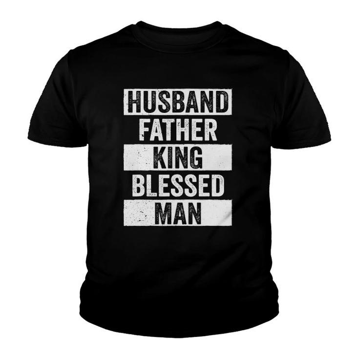 Mens Husband Father King Blessed Man Dope Dad Black History Youth T-shirt