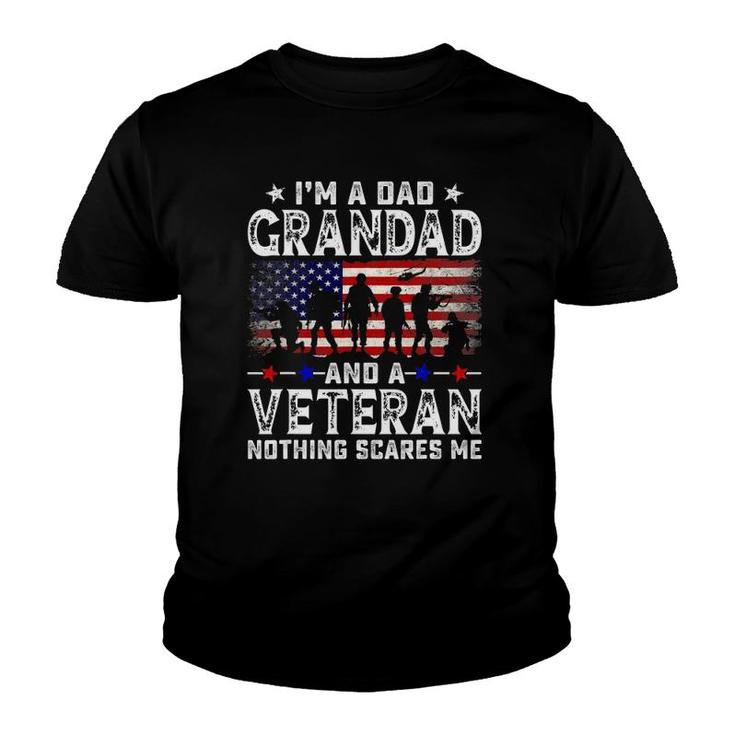 Mens I'm A Dad Grandad And A Veteran For Dad Father's Day Youth T-shirt