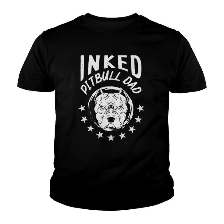 Mens Inked Pitbull Dad Dog Owner Father's Day Gifts Youth T-shirt