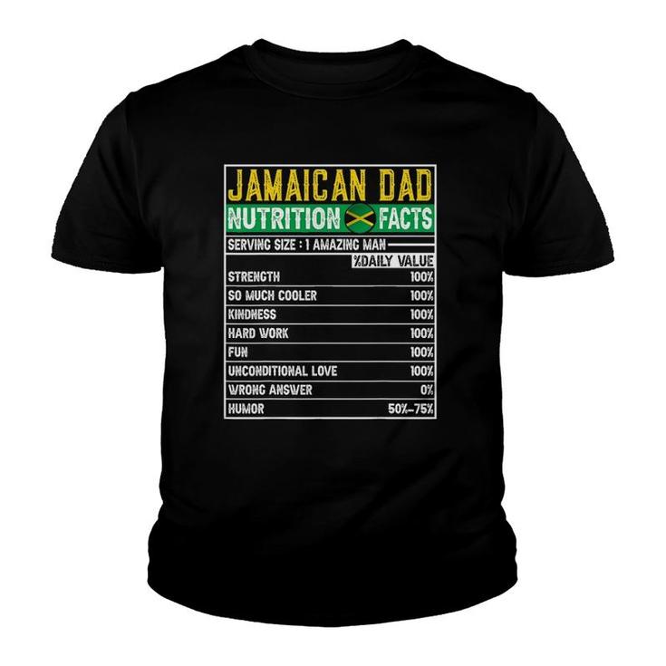 Mens Jamaican Dad Gifts - Dad Hero Nutritional Father's Day Youth T-shirt