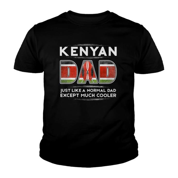 Mens Kenyan Dad Is Much Cooler Father's Day Flag Youth T-shirt