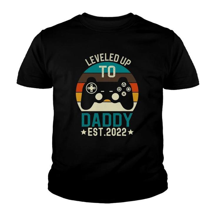 Mens Leveled Up To Daddy 2022 Promoted To Daddy Est 2022 Ver2 Youth T-shirt