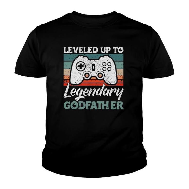 Mens Leveled Up To Legendary Godfather - Uncle Godfather Youth T-shirt