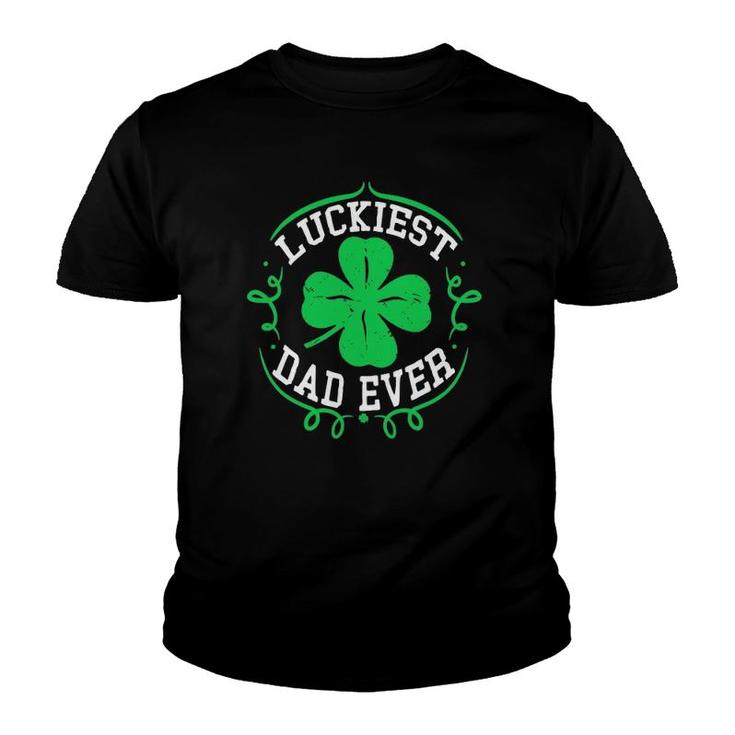 Mens Luckiest Dad Ever  Funny St Patrick's Day Daddy Gift Men Youth T-shirt