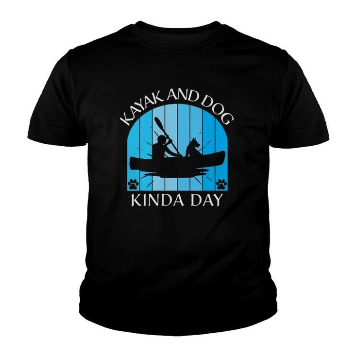 Mens Men Dad Kayak Kayaking Dog Boating Summer Clothing Graphics Youth T-shirt