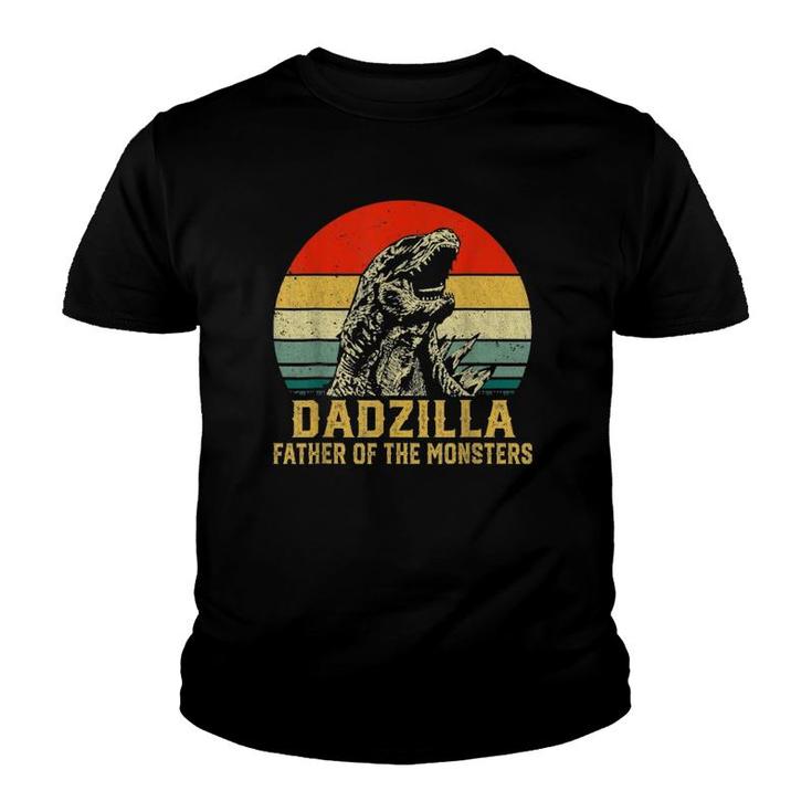 Mens Mens Vintage Dadzilla Father Of The Monsters  Funny Youth T-shirt