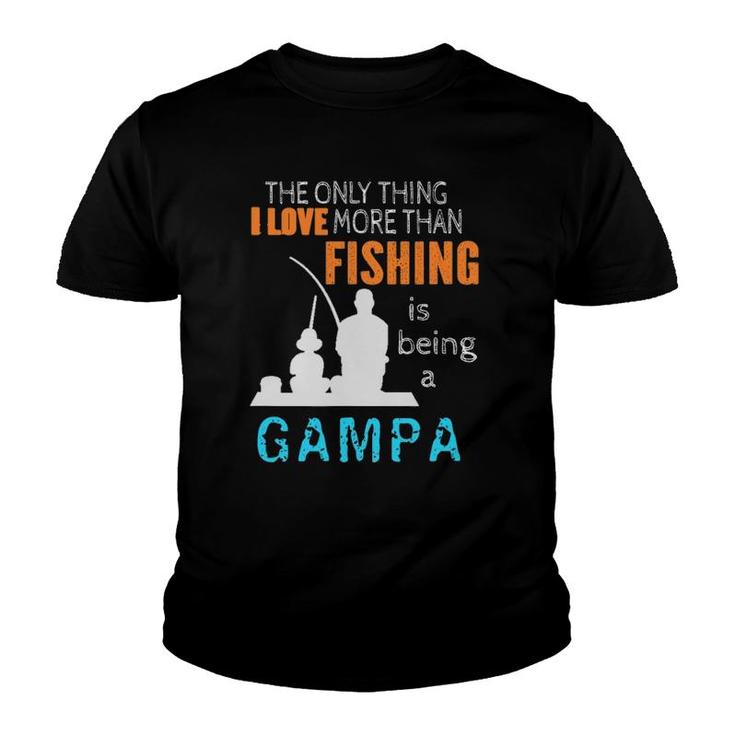 Mens More Than Love Fishing Gampa Special Grandpa Youth T-shirt