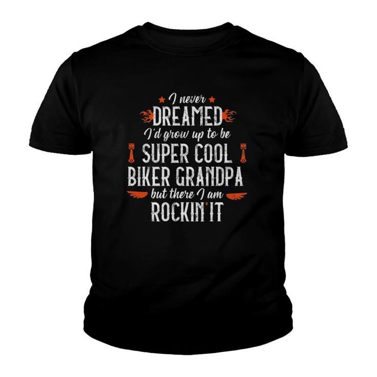 Mens Motorcycle Grandpa Biker Vintage Grandfather Tee Youth T-shirt