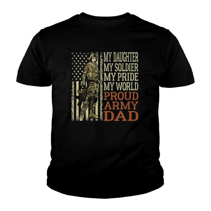 Mens My Daughter My Soldier Hero Proud Army Dad Military Father  Youth T-shirt
