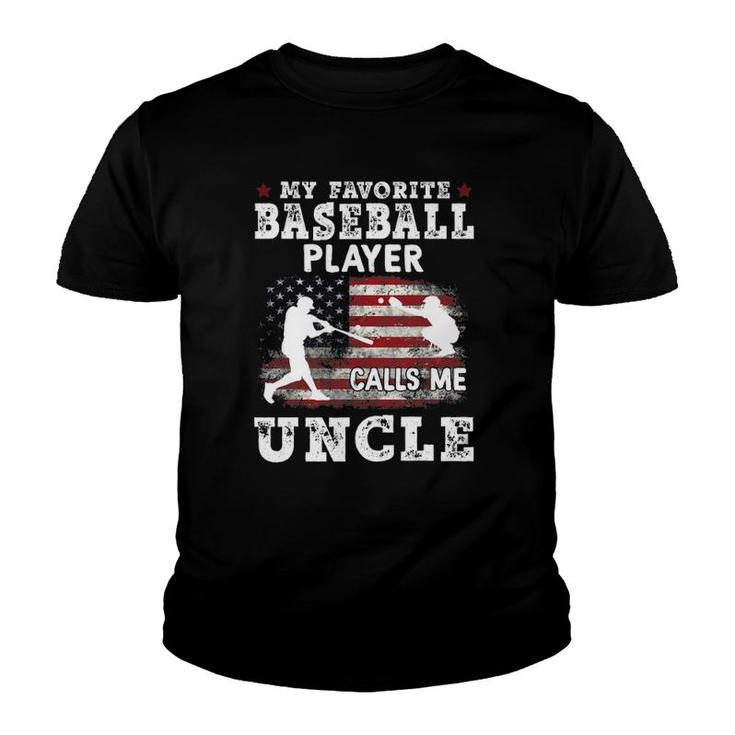 Mens My Favorite Baseball Player Calls Me Uncle Youth T-shirt