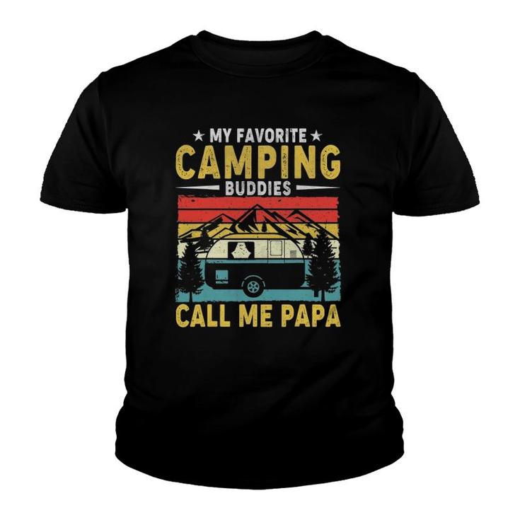 Mens My Favorite Camping Buddies Call Me Papa Vintage Youth T-shirt