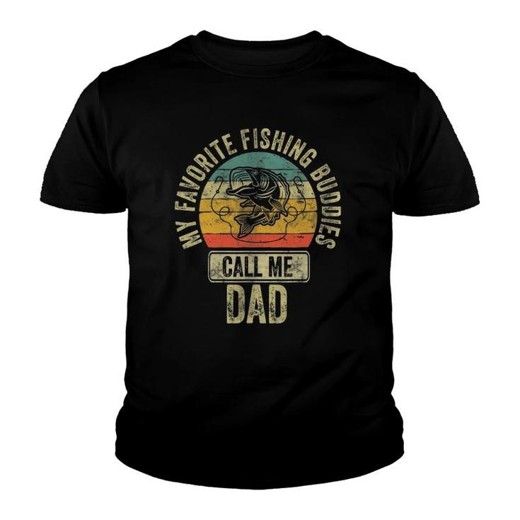 Mens My Favorite Fishing Buddies Call Me Dad  Fisherman Youth T-shirt