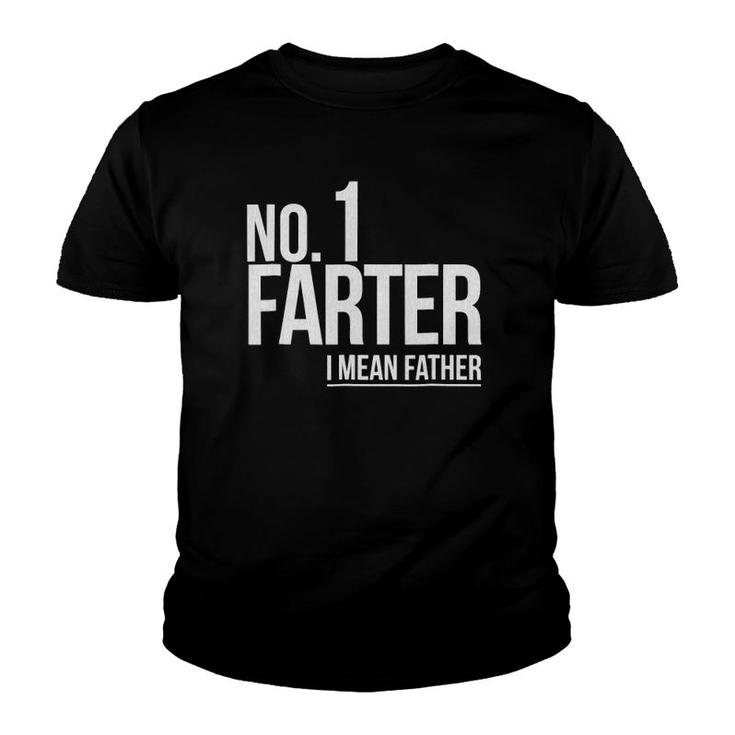 Mens Number 1 Farter I Mean Father Gift Distressed Youth T-shirt