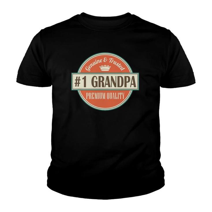 Mens Number 1 Grandpa 1 Grandfather Father's Day Gift Youth T-shirt