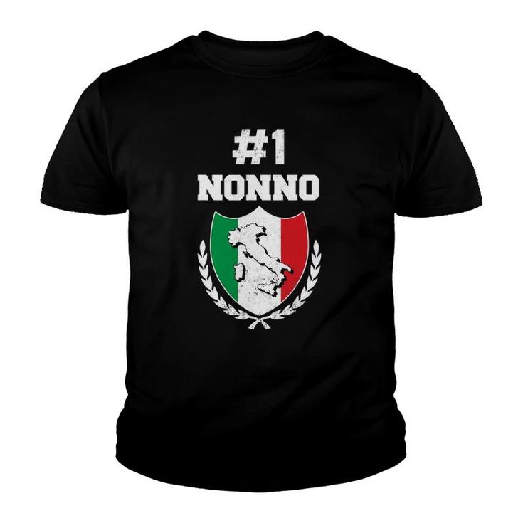 Mens Number One Nonno Italian Grandfather Funny Grandpa Youth T-shirt
