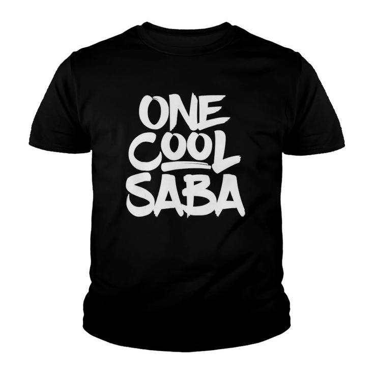 Mens One Cool Saba - Grandfather Dad Gift Tee Youth T-shirt
