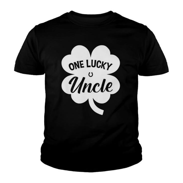 Mens One Lucky Uncle Shamrock Four Leaf Clover St Patricks Day Youth T-shirt