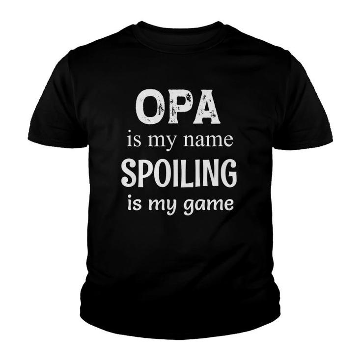 Mens Opa Is My Name Germany German Grandpa Youth T-shirt