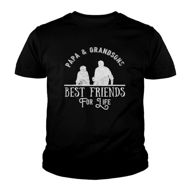 Mens Papa And Grandson Best Friends For Life Youth T-shirt