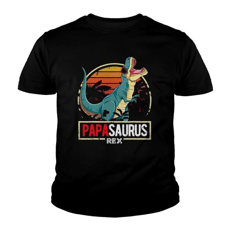 Mens Papasaurus Trex Dinosaur Funny Papa Saurus Matching Birthday Youth T-shirt